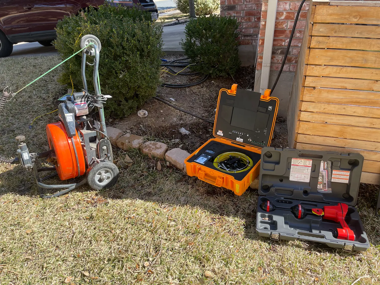 Trenchless sewer repair equipment used by Round Rock Plumbing